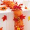 Fall Leaves Garland, 5.9FT Fall Garland with Lights for Mantle, Autumn Pumpkins Mesh Ribbon Fall Leaf Garland for Home Decoration